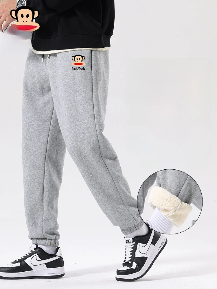 

Fce Lined Thi Warm Men's Autumn Winter Casual Pants Loose Fit Youthful Sle Cartoon Monkey Print