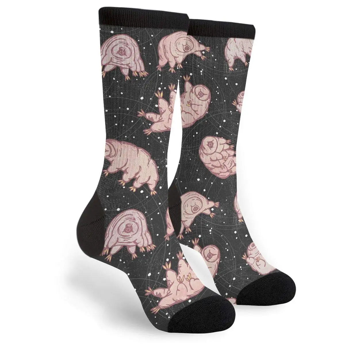 Tardigrades in Space Men Women Casual Cool Cute Crazy Funny Athletic Sport Colorful Fancy Novelty Graphic Crew Tube Socks