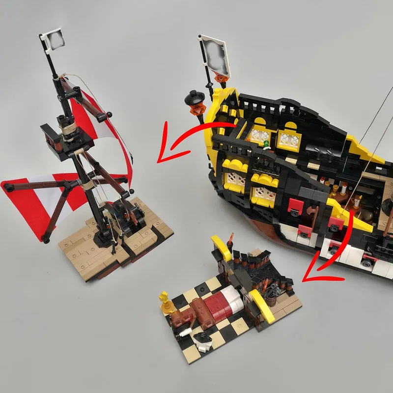 Stad Schip Serie Moc Bouwstenen Modulaire Barracuda Zeilboot Model Technologie Bakstenen DIY Montage Set Cadeau Vakantie Speelgoed