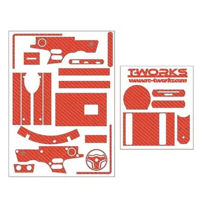 T-WORK'S FLYSKY NB4 Radio Skin Sticker Spiegel Chrome Grind kruimelige 3D Kleuren Carbon Sticker voor flysky NB4 screen protector