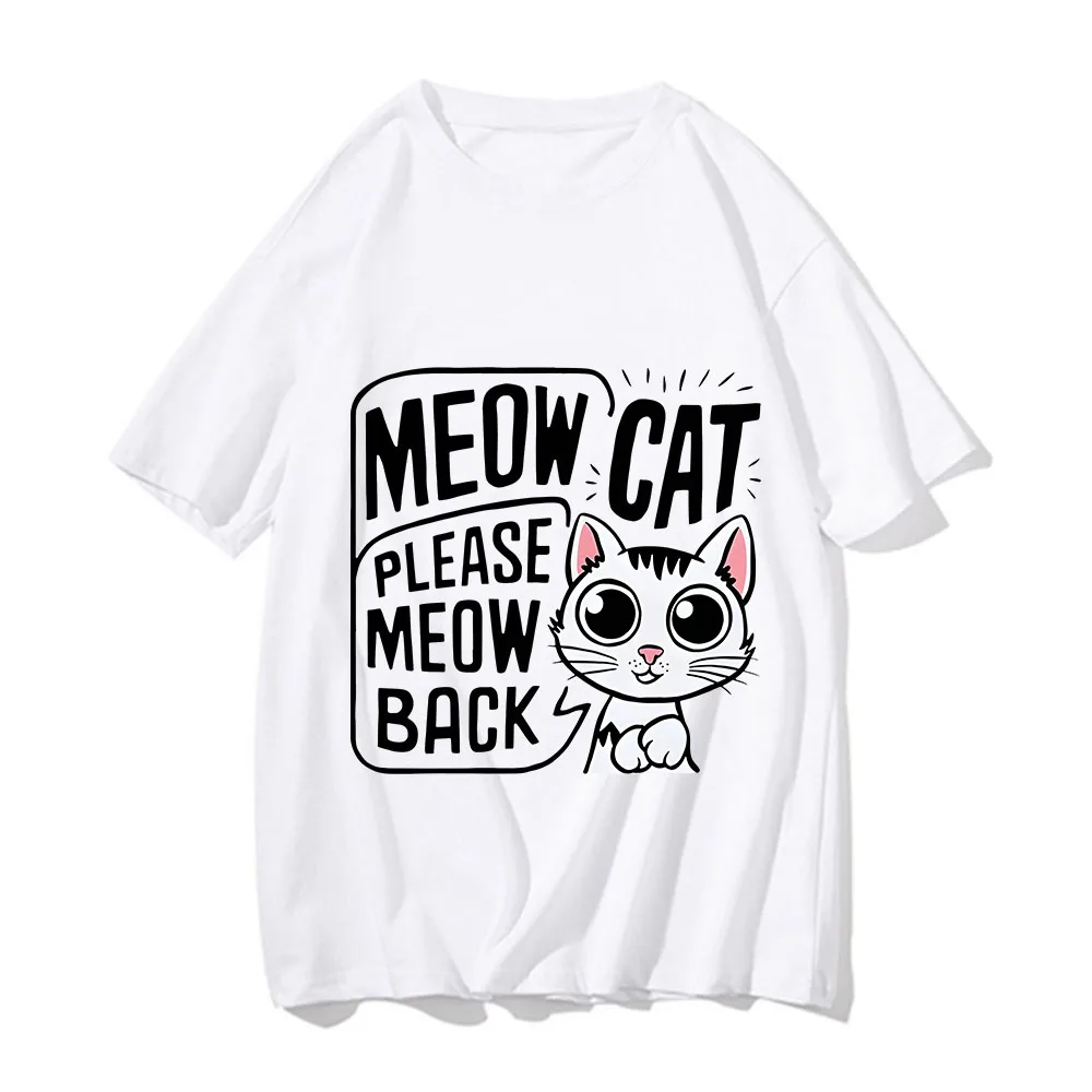 Camisetas Baby Lasagna Meow Cat Please Meow Back para Hombre, camiseta de manga corta de verano, camisetas con estampado gráfico bonito, Ropa para Hombre de verano