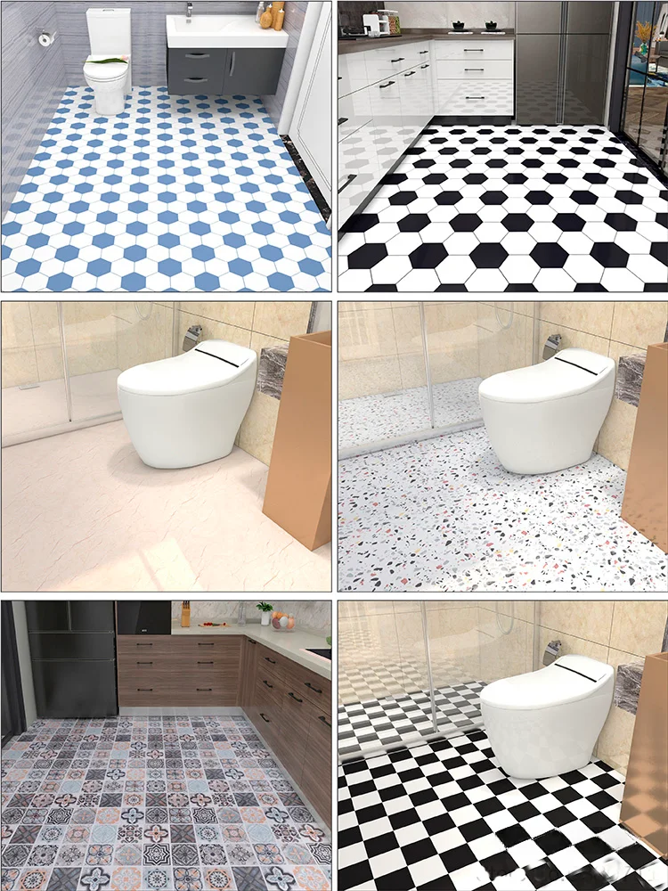 

Self-adhesive Peelable Floor Mats Kitchen Tile Stickers Thickened Wear-resistant Non-slip Waterproof Shower Home Decor Stickers