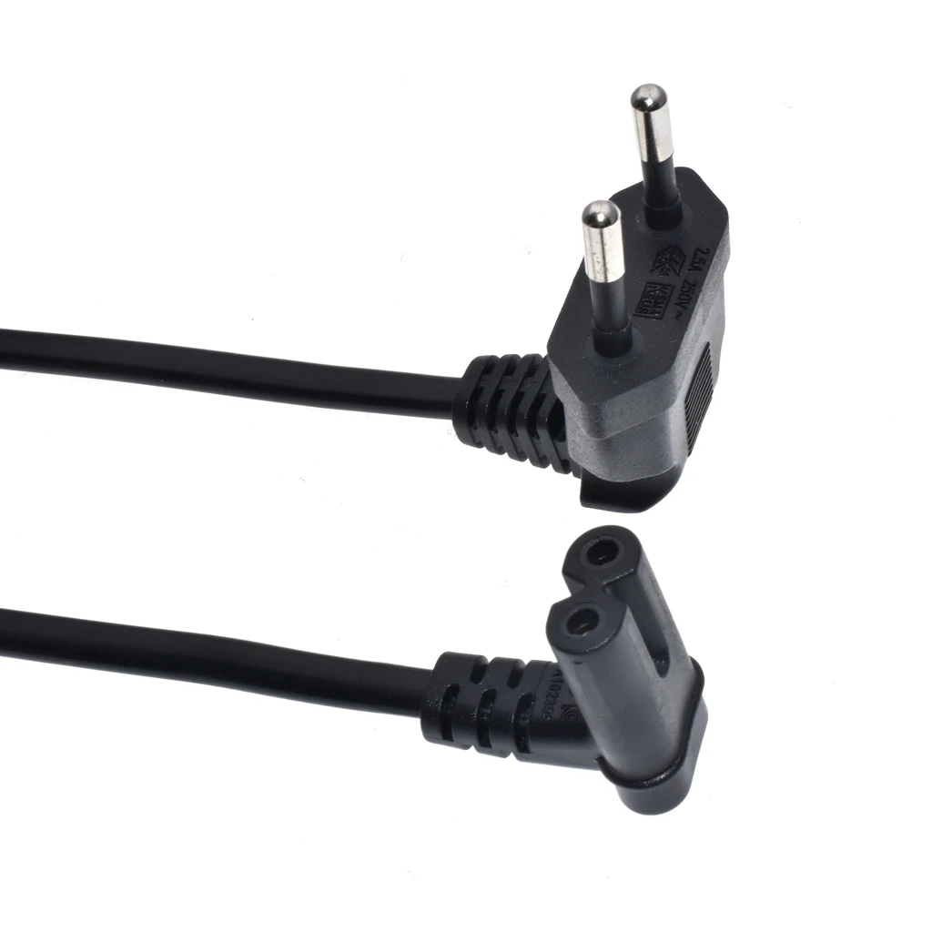 EU Schuko CEE7/16 - IEC 320 C7 직각-하향 각도 AC 전원 코드, 상향 하향 각도 그림 8(C7) 교체 코드