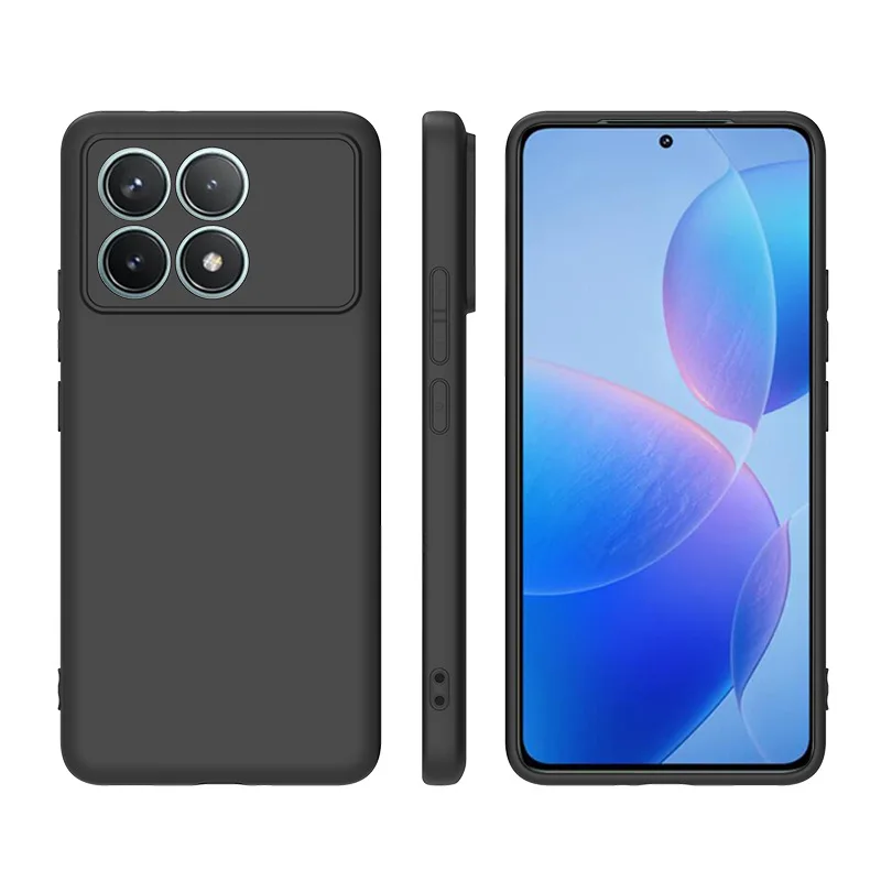 For Poco X6 Pro Case Matte Silicone Soft TPU Back Cover Coque For Xiaomi Poco X6 X 6 Pro Case X6Pro Black Bumper PocoX6Pro