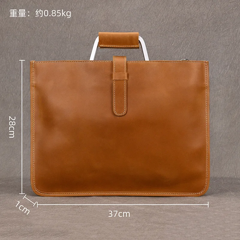 Commuting Sling Briefcases Man Travel Retro Handbag Briefcases Business Leather Bags Porte-documents MHGWB