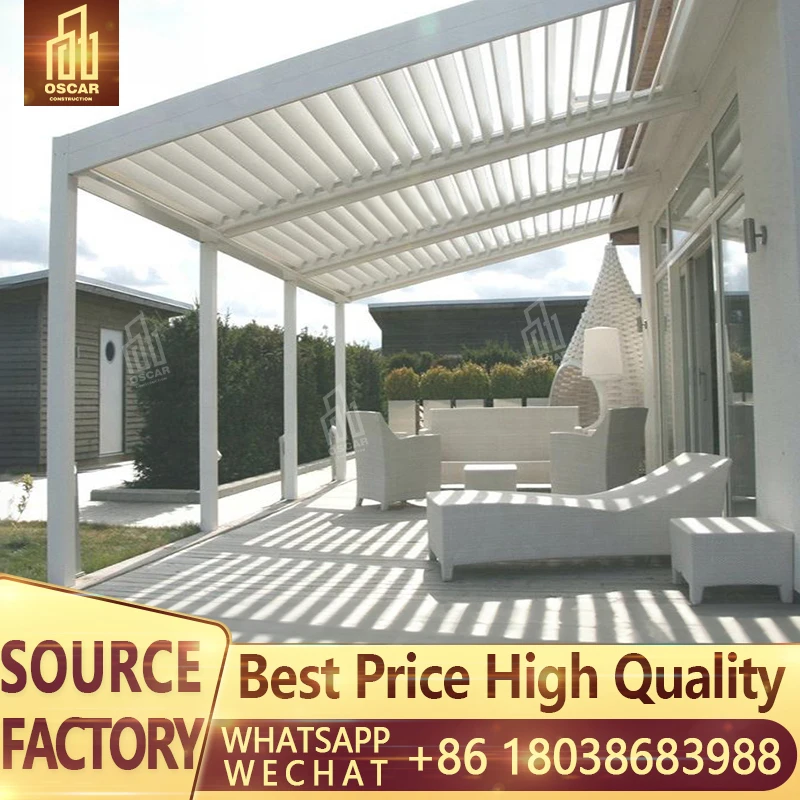 

3X3 3X4 4X4 6X4m Outdoor Waterproof Aluminium Bioclimatic Pergola Cover Aluminum Louvered Pergola