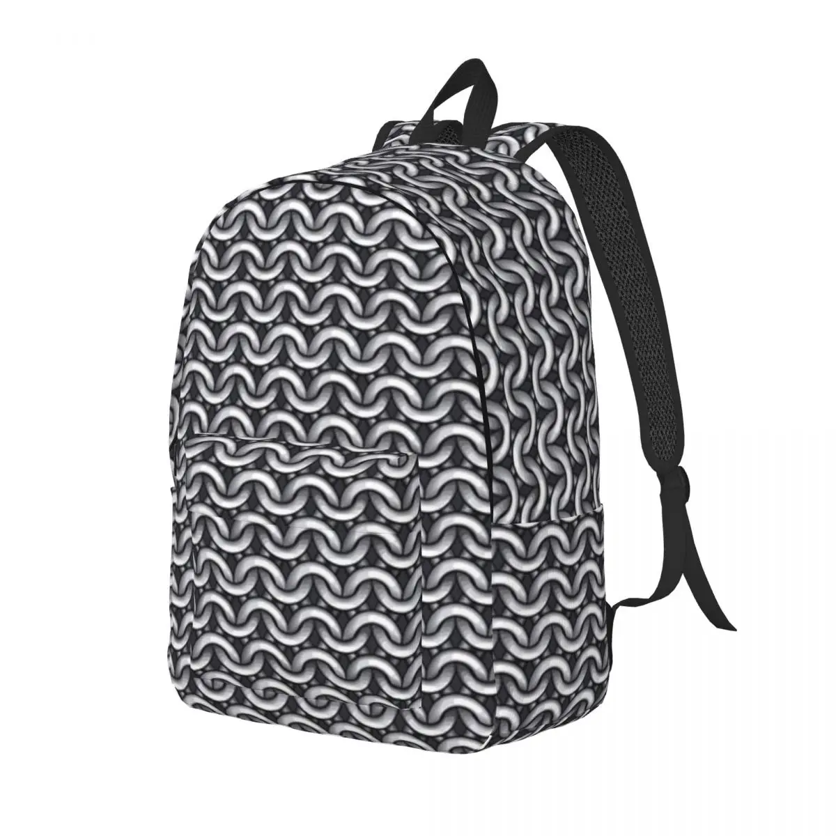 Metal Chainmail Medieval Armor  Backpack Daypack Large Capacity Boys Girls BookBag School Bag Shoulder Bags for Men Women