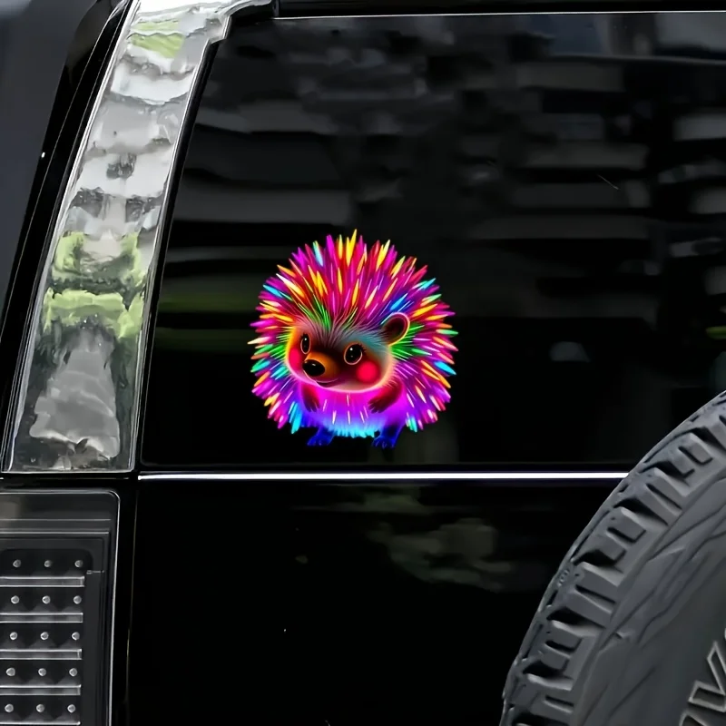 

1PC Fun Rainbow Hedgehog Car Sticker, Great for Car Fenders, Notebook Pages, Water Bottles & Bicycle Frames for Lively Look