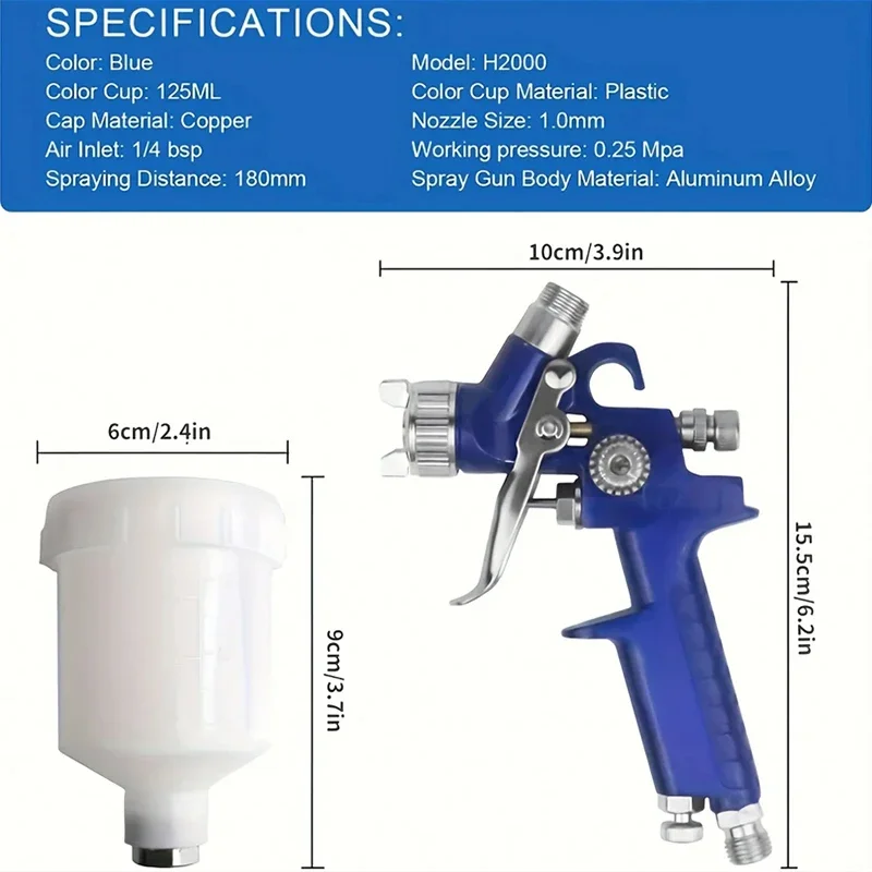 HVLP Manual Low Pressure Environmental Protection Paint Spray Gun 1.0 1.2 Paint Gun Pressure Regulator Atomizing Spray Gun Kit