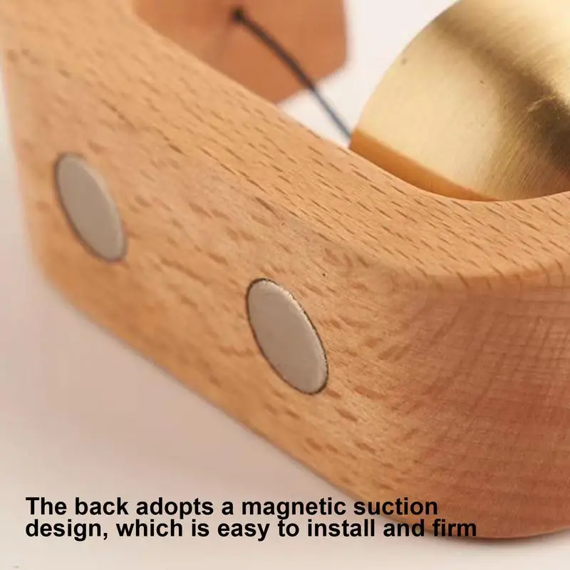 Doorbell ความงามไม้แม่เหล็กทองเหลือง Wind Chimes Wireless Doorbell ประตู Bell จี้ตกแต่งบ้าน