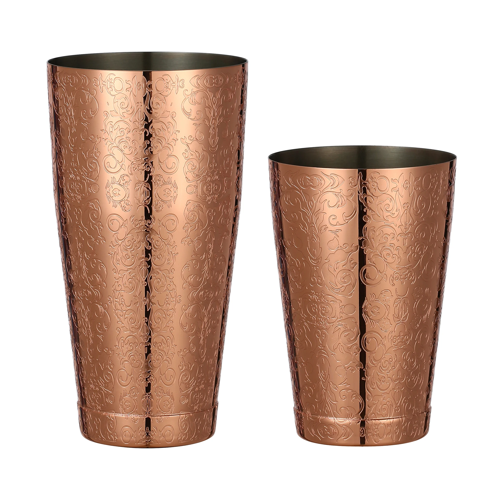 Stainless Steel Boston Shaker Bar Shaker with Different Surface Finish -2 Piece Cocktail Shaker, 15-Ounce and 25-Ounce