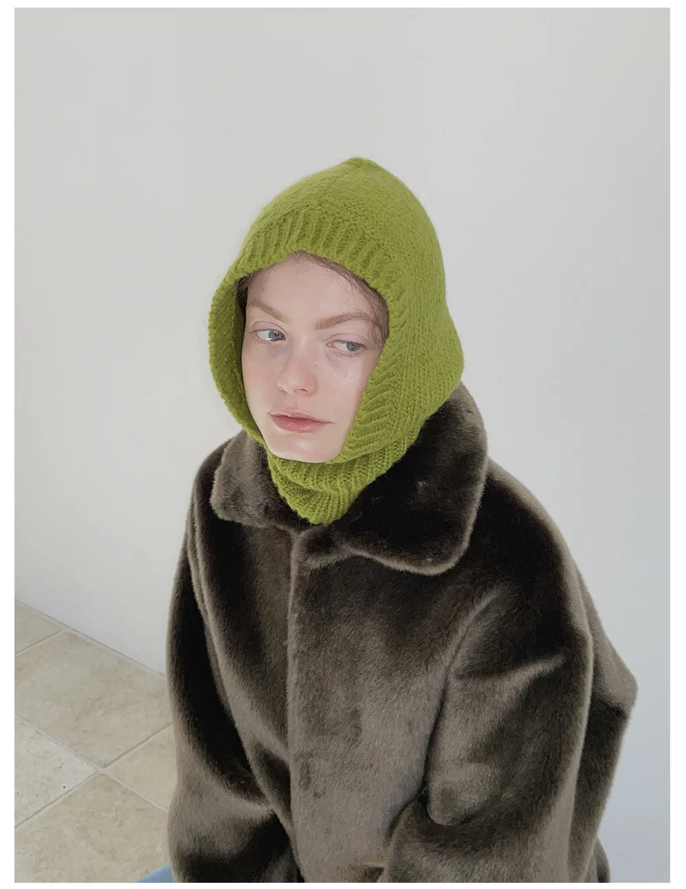 20 % Wolle Strickmützen Winterwärmer Unisex Kapuzenmütze Halskragen Schal Mütze für Männer und Frauen Ski Beanie Hüte Kalte Mütze Sturmhaube Mütze – Detail 10