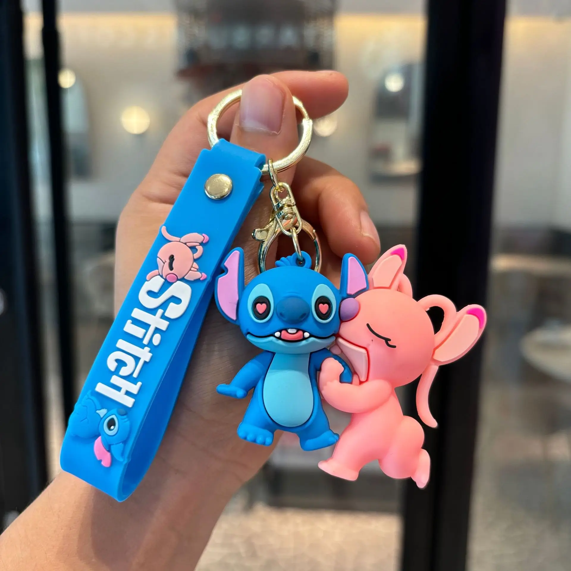 

Anime Cartoon Lilo & Stitch Figure Cute PVC Doll Car Key Ring Accessories Bag Pendant Charm Perfect Christmas Gift for Her