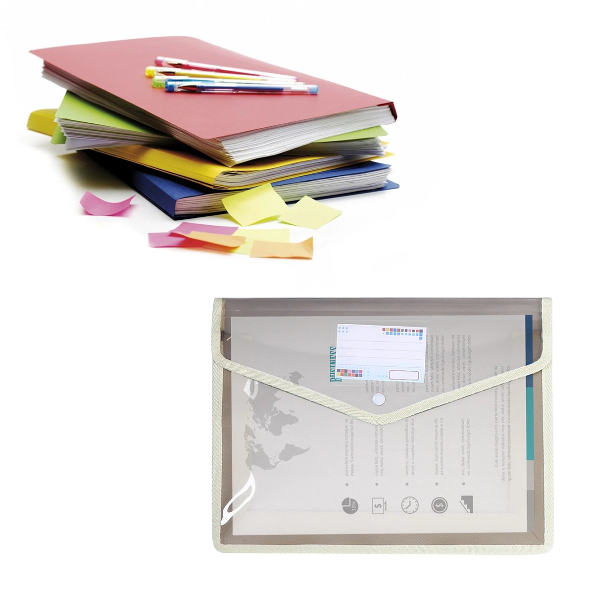 

3 Pcs Waterproof File Bag Office Supplies Organization Document Storage Binder Holder Translucent