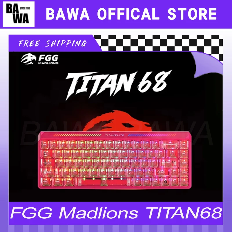 

FGG Madlions TITAN68 Turbo ESports Hall Effect Keyboard Wired Magnetic Switch Gaming Keyboard 8000Hz RT0.001mm PC Accessories