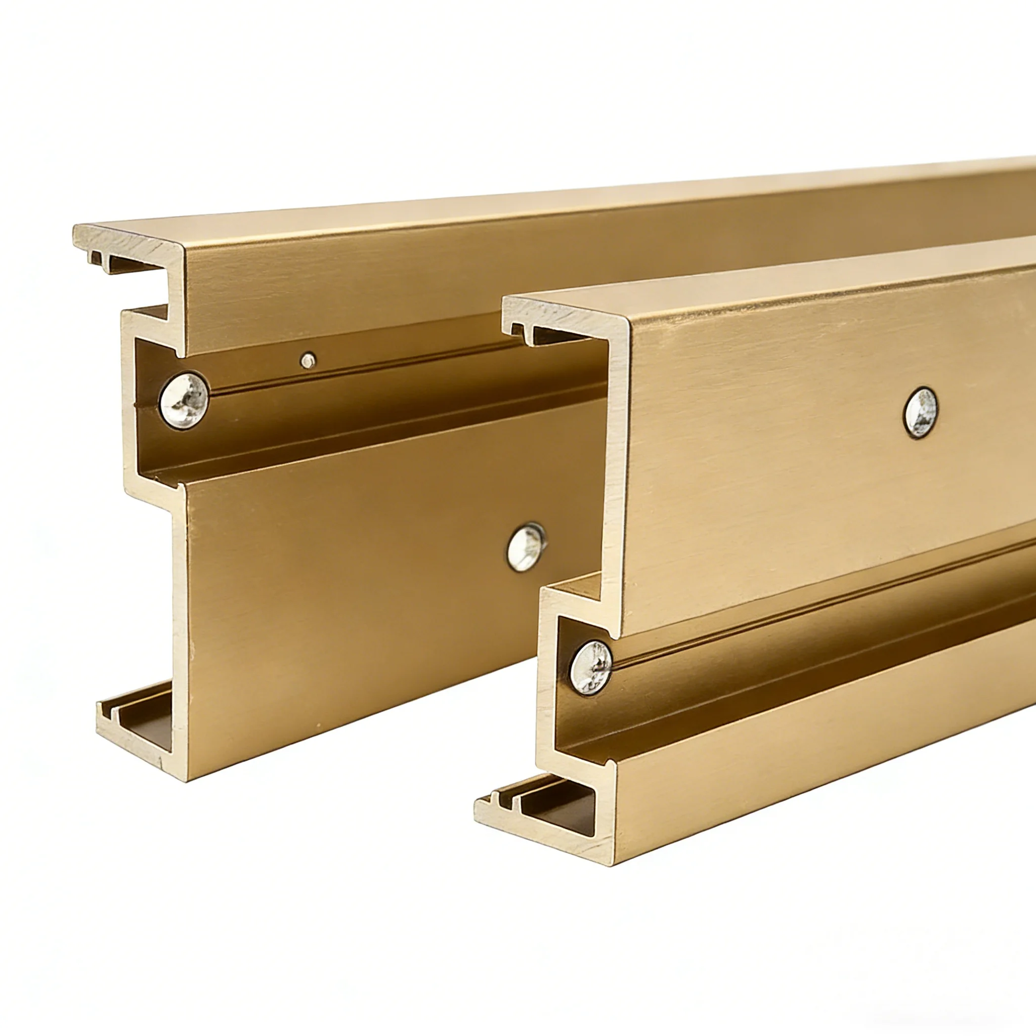 Golden Frame Hidden Track System for Ghost Invisible Sliding Door Mirror Glass Magic Door Hardware Kits with CE Certification
