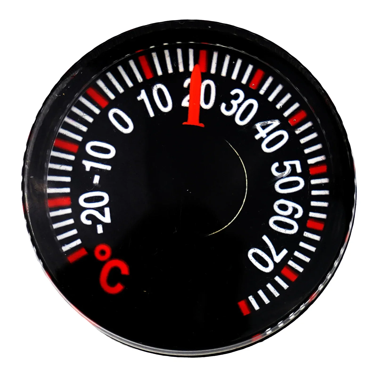 Mini Round 20mm Thermometer Casement High Accuracy Waterproof Black Temperature Gauge For Workshops Kitchens Living Rooms