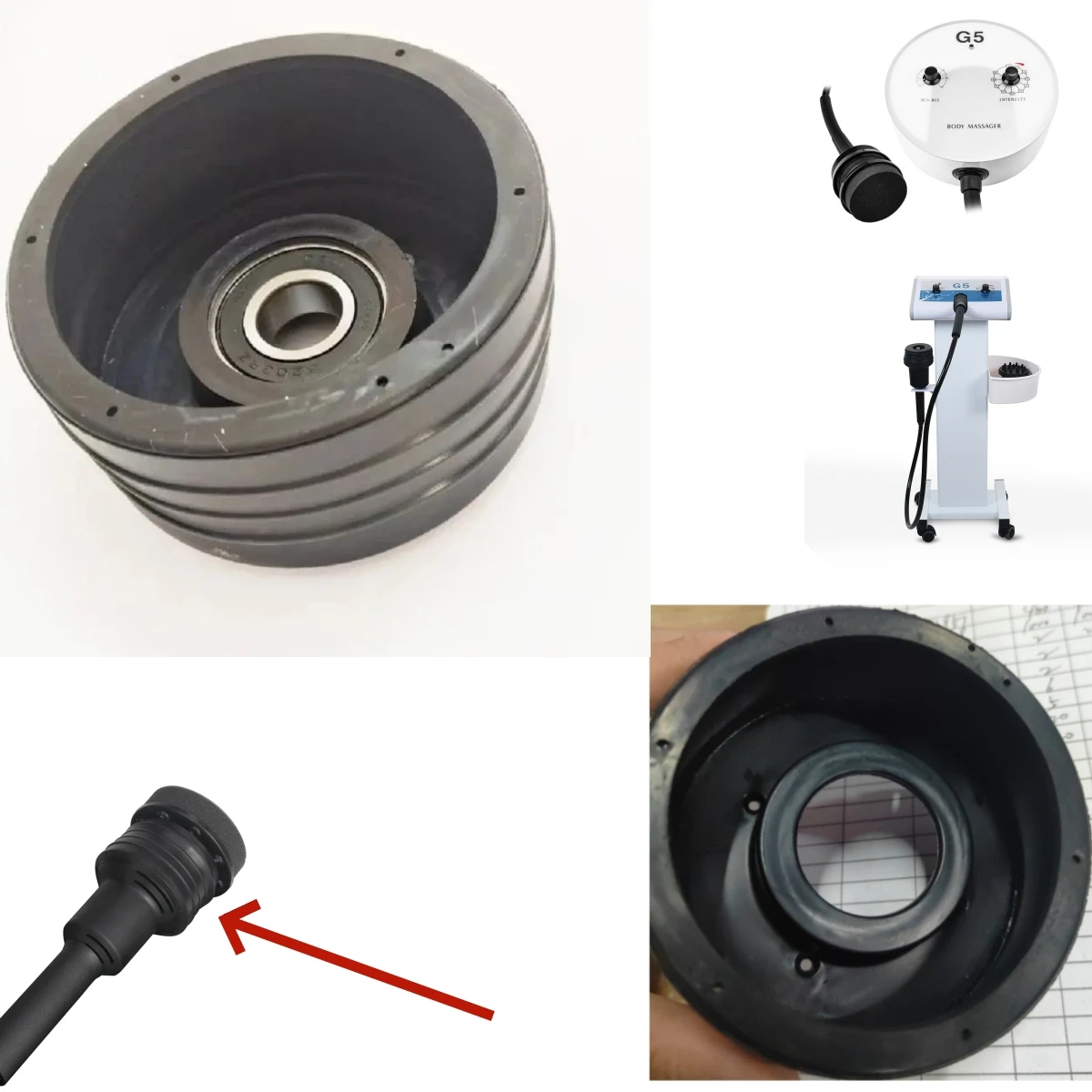 G5 Body Slimming Machine Rubber Accessories Handle Probe Rubber Sleeve Parts for G8 Vibration Massage Machine with Bearing