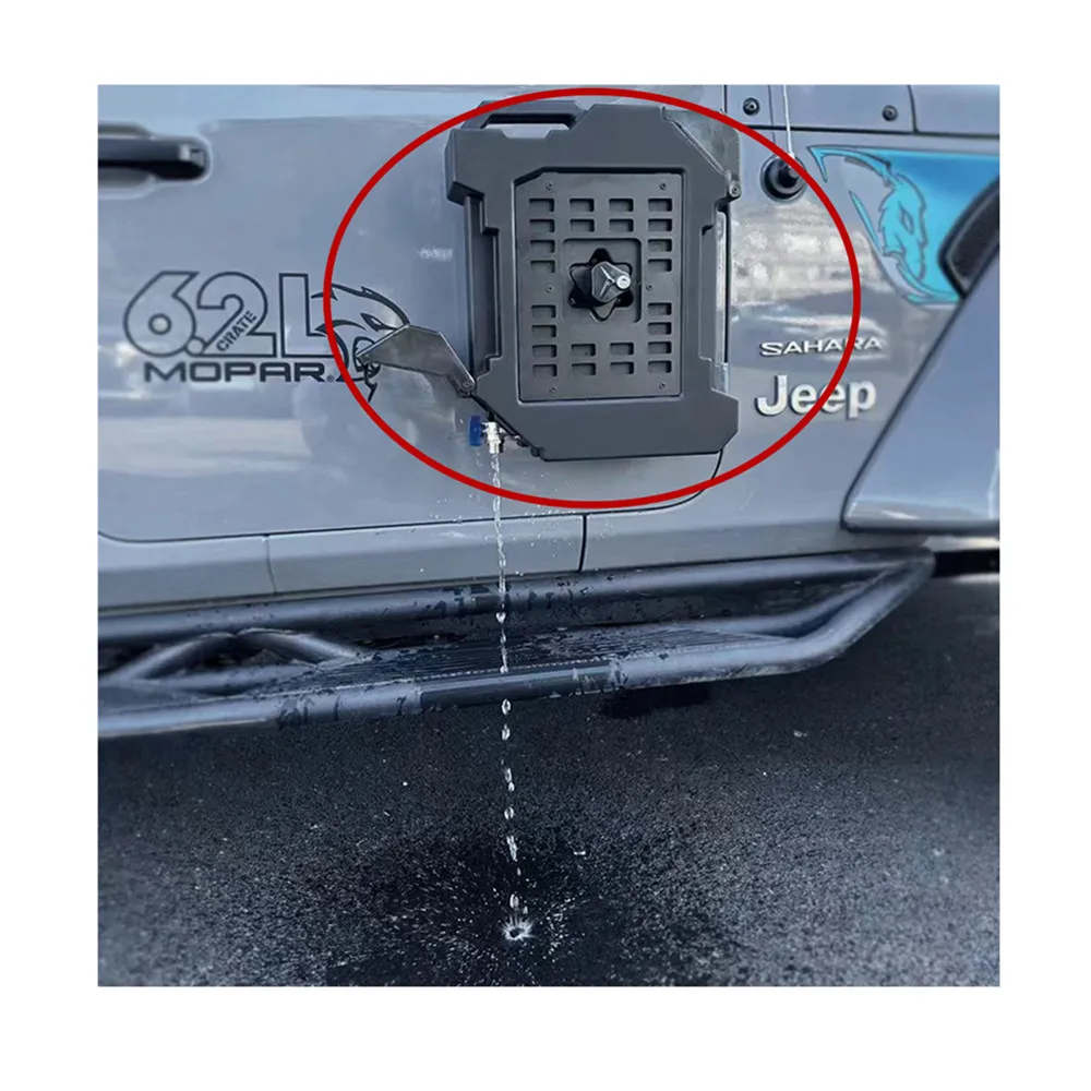 Newest Design ABS Black 9L Oil Water Tank With Faucet And Lock For Jeep Wrangler JK JL JT 2007-2024 JL1307
