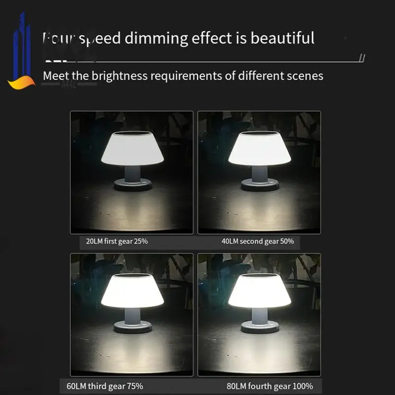 

A44Z-наружная солнечная настольная лампа, водонепроницаемая садовая настольная солнечная лампа для чтения, беспроводной ночник с регулируемой яркостью