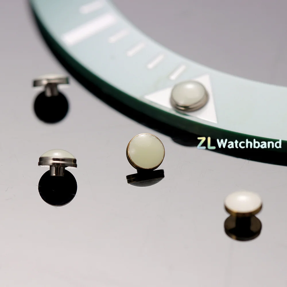 1/2pcs Watch Bezel Insert 12-Clock Lume Pearl Dot Mod Parts White Beads Blue Green Luminous Pip Replacement Spare Accessories