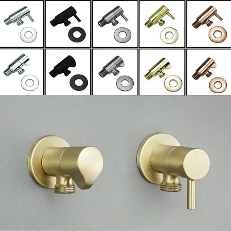 

Pure Copper G1/2 Angle Valve Switch Valve for Water Heater, Toilet Water Stop Valve / 4 Points Interface Rose Gold/Chrome/Black