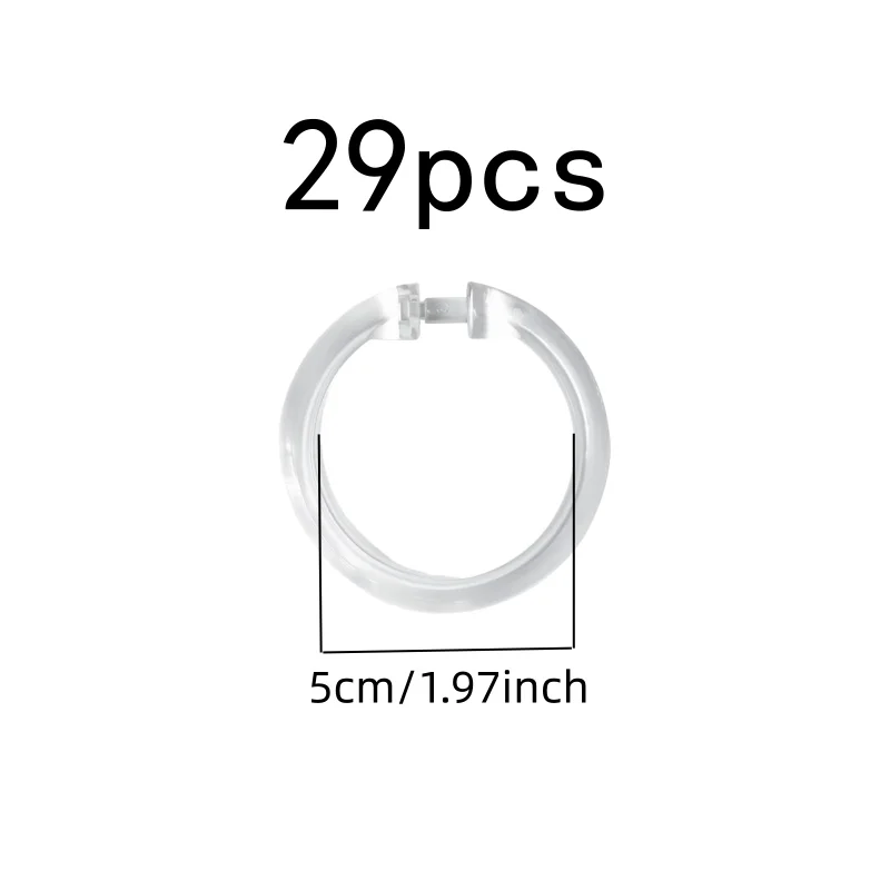 O-Shape Drapery Rings 29 pcs, Waterproof Rust Proof, Smooth Glide Design, for Moisture Environment, Multipurpose
