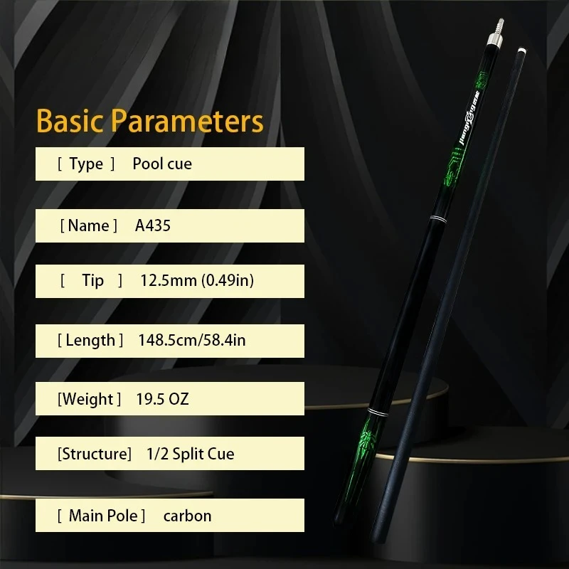 12.5mm Carbon Fiber Billiards Pool Cue Gift 3/8-8 Protective Joint Cap Pearl Finish Enhanced Performance for Competitive Play