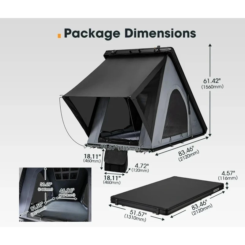 

Aluminum Hard Shell Roof Self Driving Tour Car, Car Sunshade Outdoor Folding Camping Roof Tent Car Rooftop Tent Glamping Tent