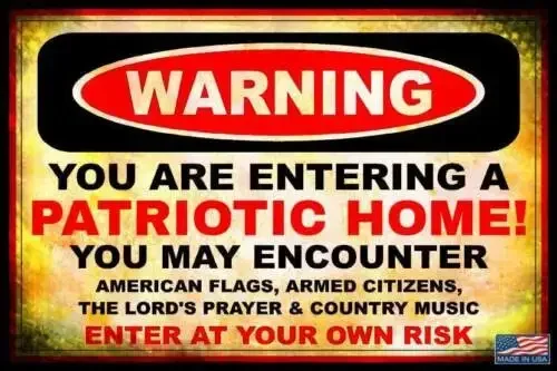 ENTER PATRIOTIC HOME! MADE IN USA METAL SIGN  MAN CAVE BAR NATIONAL ANTHEM-Aluminum