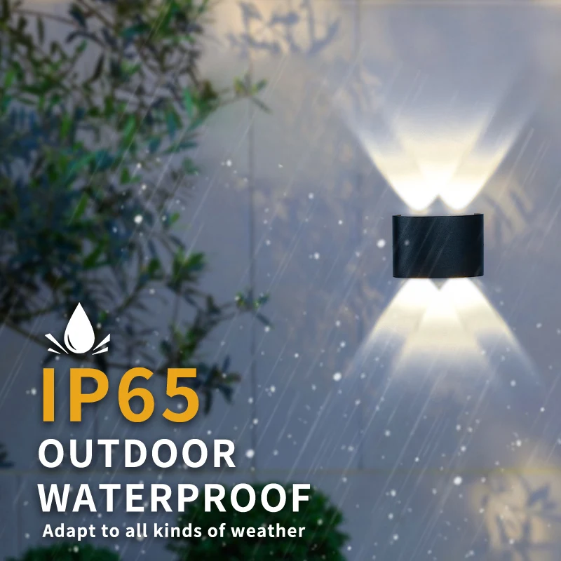 LED Wall Light IP65 Waterproof 2W/4W Up Down Lighting AC100-240V Indoor Outdoor Lamp for Living Room Stair Hallway Garden Decor