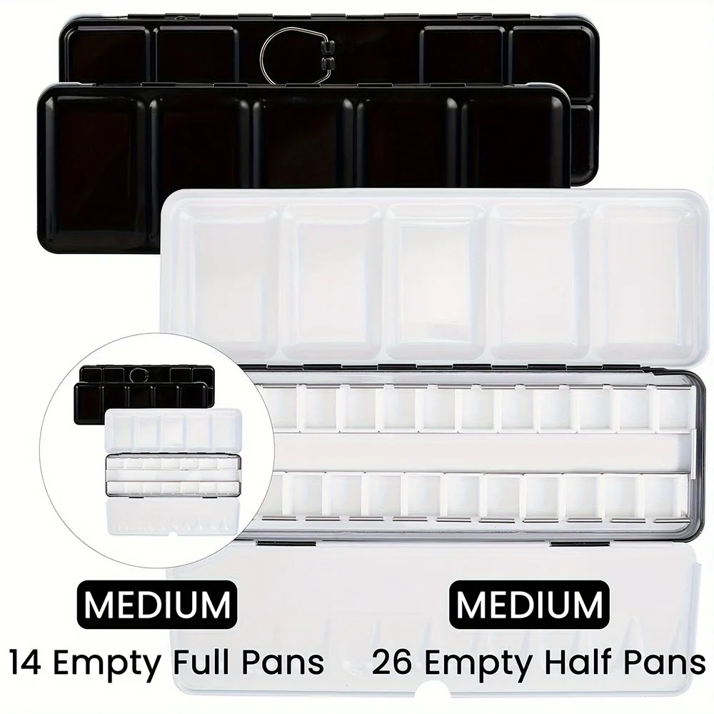 

1 шт., Оловянная Палитра для акварели, металлическая пустая краска, фотография с пустыми кастрюлями для самостоятельного путешествия, палитра акварельных красок, акриловая и масляная живопись