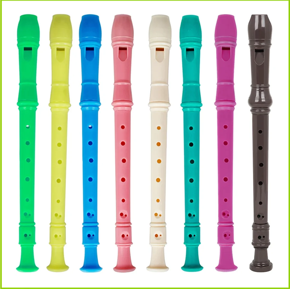 8-Loch-Klarinette, lange Flöte, J32, ABS, vertikale Flöte, Musikinstrument, Musikunterricht, mit Reinigungsstab für Kinder, Anfänger