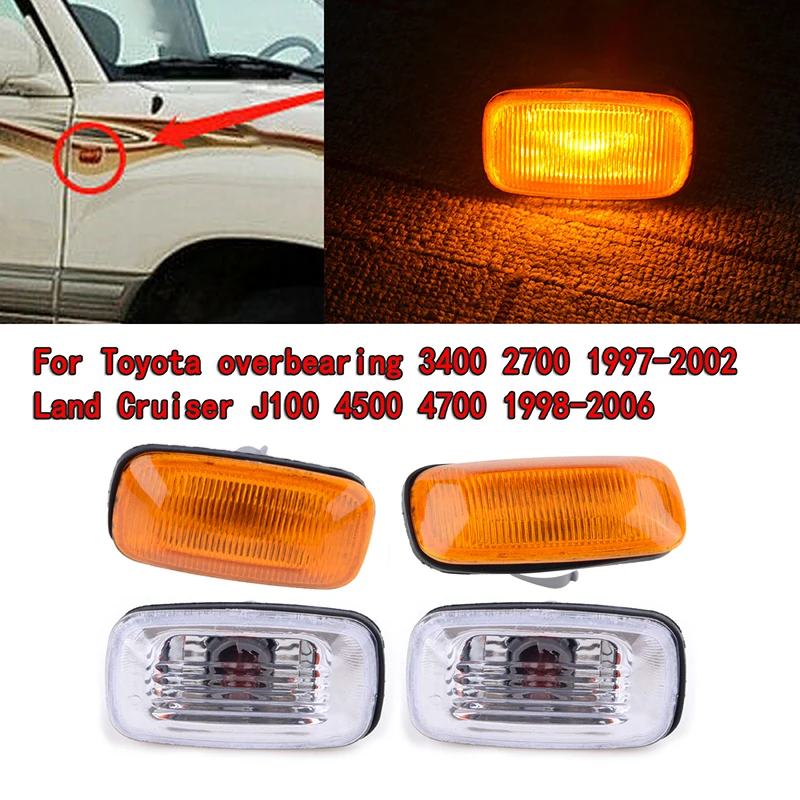 Rhyming Car Front Bumper Side Marker Lamp Assembly Fit For Toyota Land Cruiser LC100 1998-2007 Turn Signal Light Car Accessories