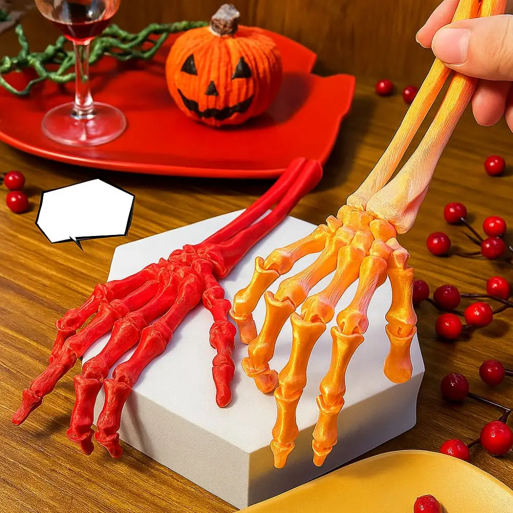 

3D Printed Movable Joint Skeleton Claw Flexible Spooky Halloween Skeleton Hand Articulated Joints Human Skeleton Palm Model
