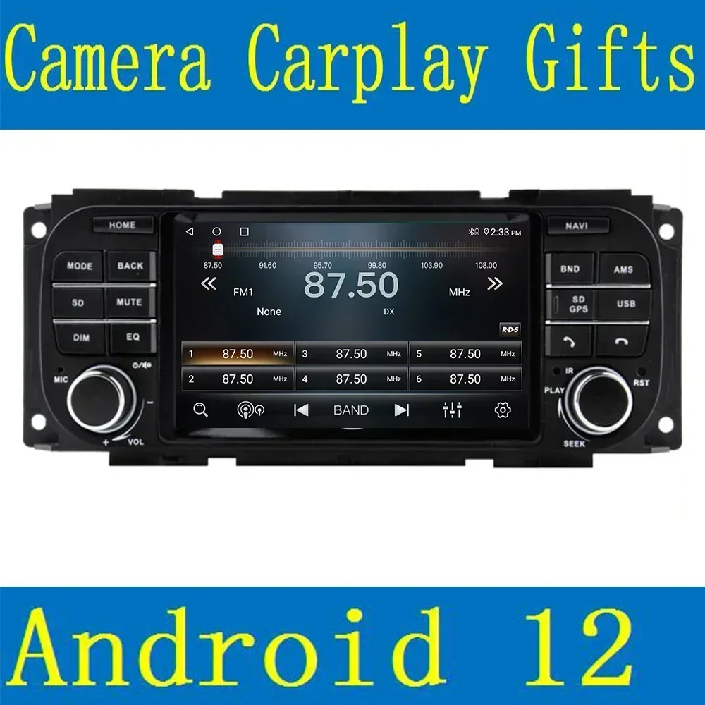 Reproductor de DVD de coche Carplay Android 13 para JEEP Grand Cherokee Liberty Wrangler Chrysler Dodge GPS Radio cámara estéreo sin DVD Wifi