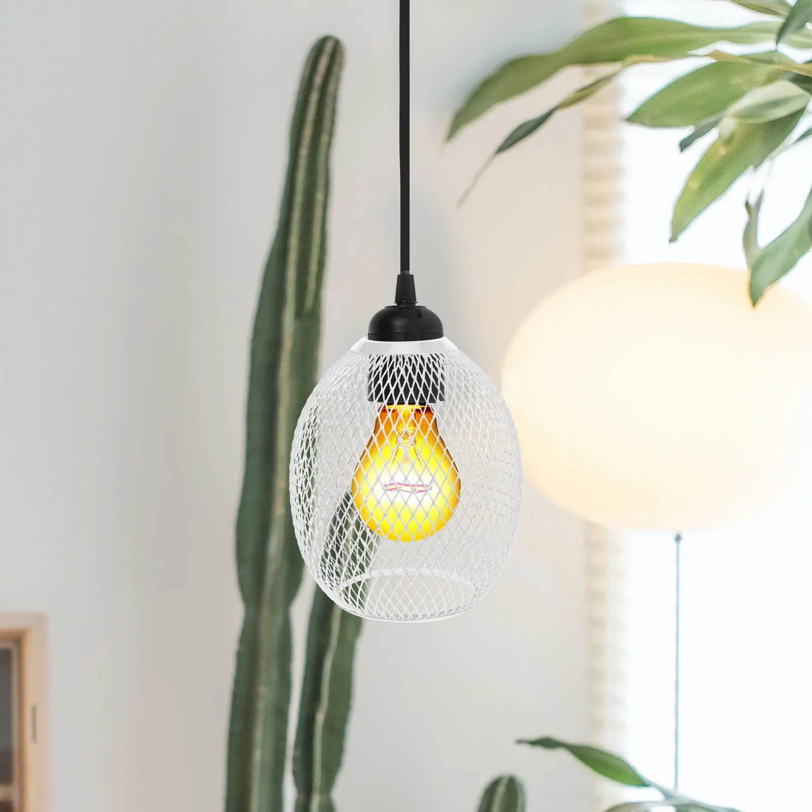 

Iron Wire Hollow Out Drum Lampshade Modern Pendant Light Shade for Living Dining Bedroom Home Decor Metal Lamp Cover