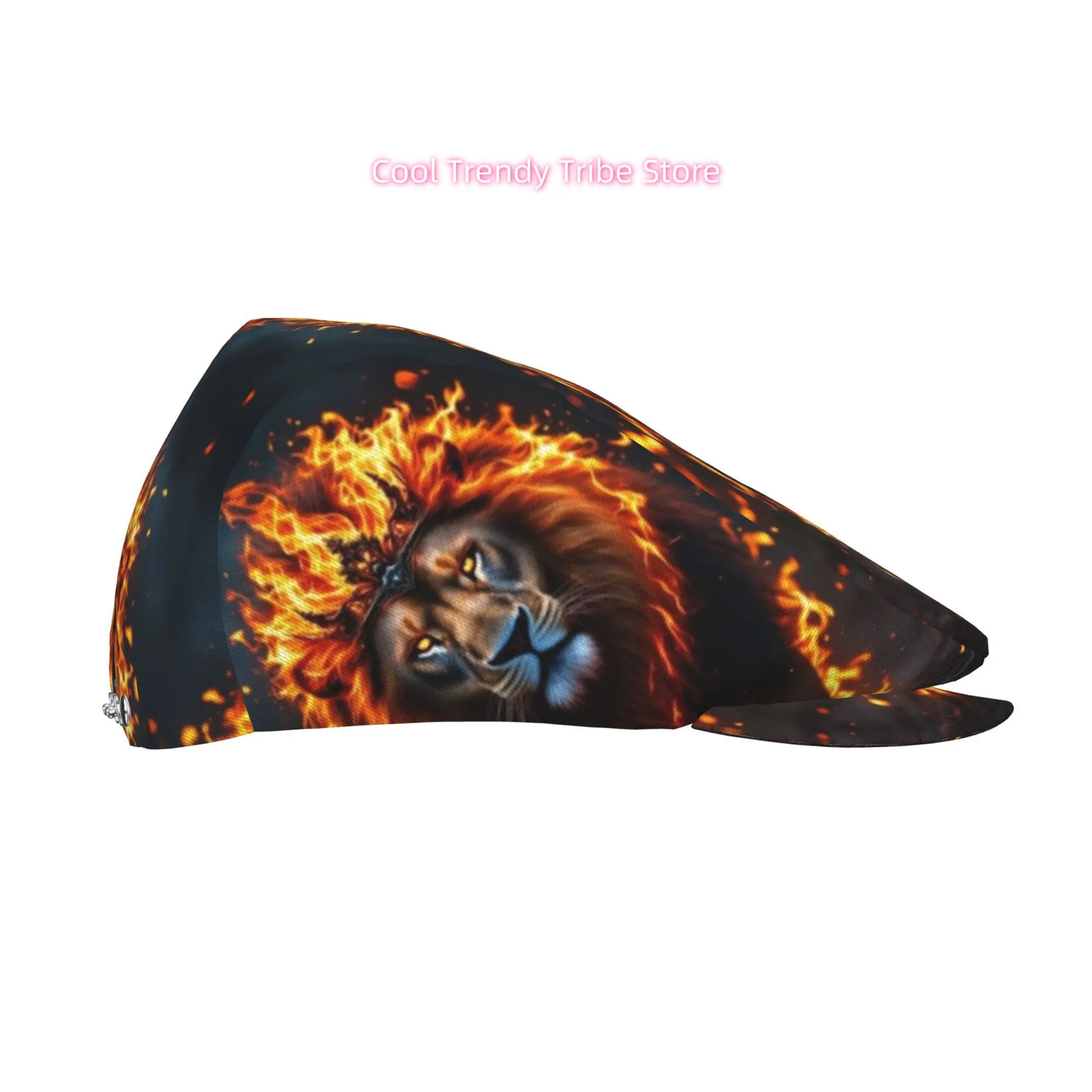 Flame Crowned Lion 1pc All-over Print Flat-top Hats for Men and Women, Newsboy Caps, Berets, Irish Hats, Driver Caps, Men's Cap,