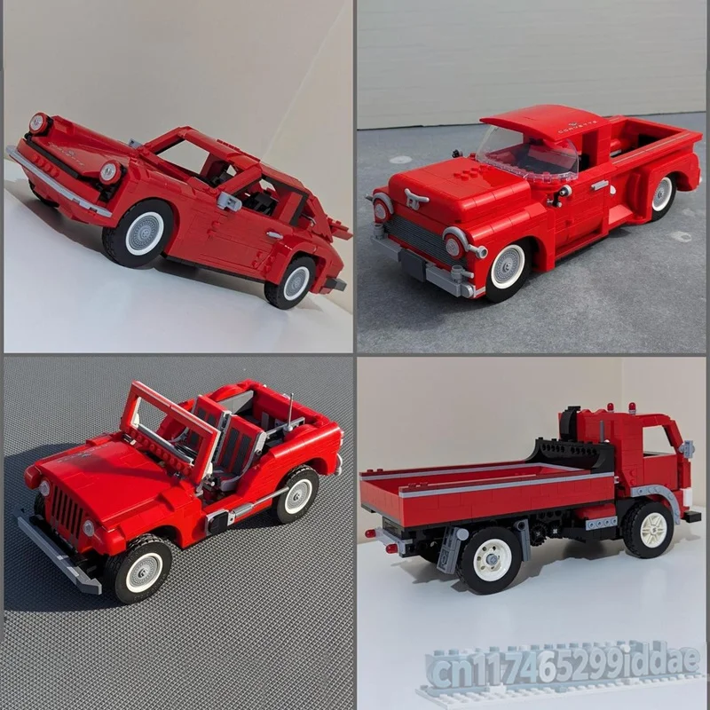 NEW Parts 4 In 1 Classic Vehicle Building Blocks Set Convertible Pickup Off Road Car Dump Truck DIY Assembly Toy Display Gifts