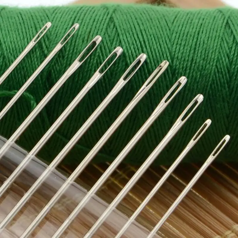 Strong Long Steel Needles with Large Eye for Home Sewing Patchwork Embroidery and Craft Projects