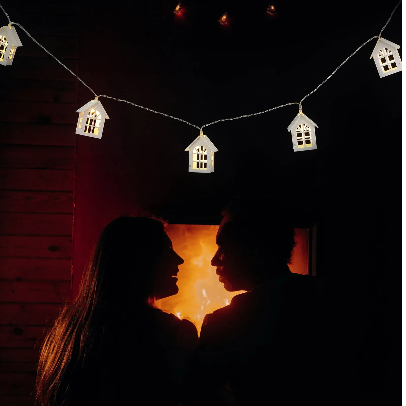 خشبية LED ضوء سلسلة 1 قطعة زينة عيد الميلاد في الهواء الطلق داخلي شجرة شرفة أكشاك مصباح سلسلة ديكور الجدة الإضاءة #5