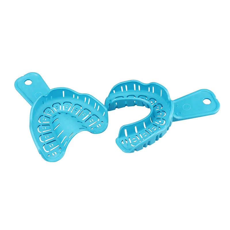 JINGT 2pcs Dental Oral Impression Tray High Temperature Resistant Plastic Silicone Rubber All-Ceramic Veneer Molded Tooth Trays