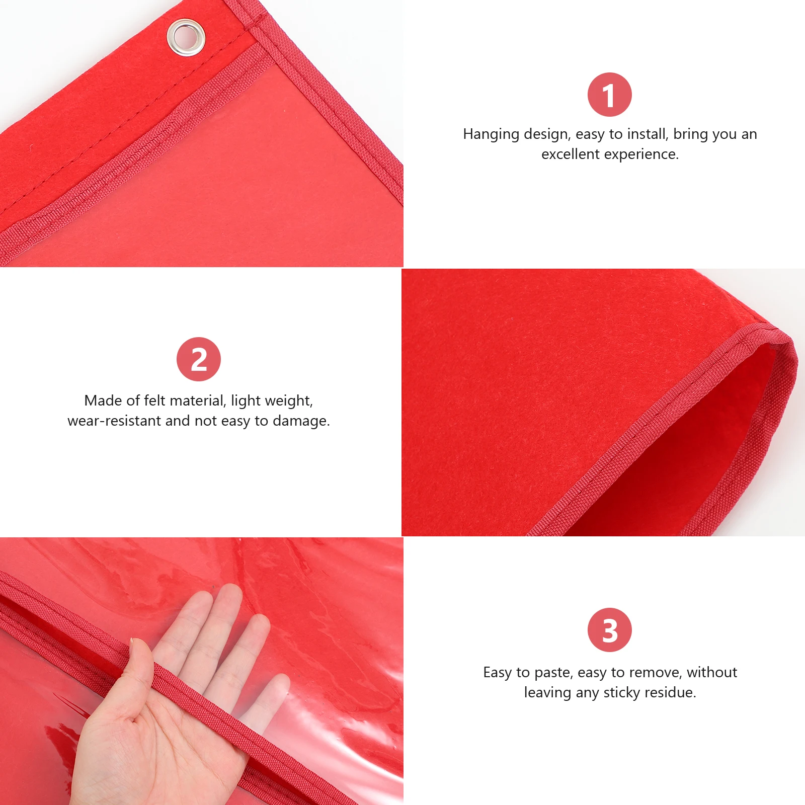 

5Pcs Felt Door Hanging Bag Painting Organizer Clear Pockets for Files Paintings School Artwork Pocket Painting Hanging Pocket