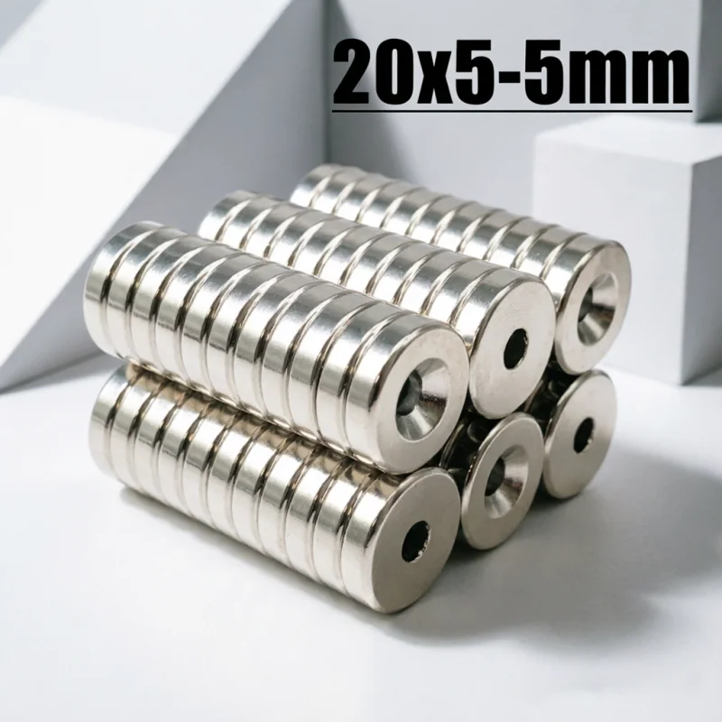 2/5/10/20/30pcs 20x5-5mm Magnet Disc Countersunk Magnets Small round Disc for Home Decor & DIY Crafts Fridge Tool Accessory