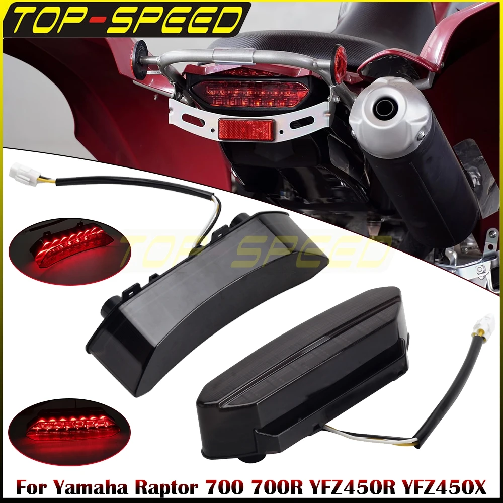 12 فولت الفرامل الخلفية الضوء الخلفي LED أضواء خلفية متكاملة وقف مصباح جيد الإضاءة لياماها رابتور 700 700R 2006-2018 YFZ450R YFZ450X 09-18 #1