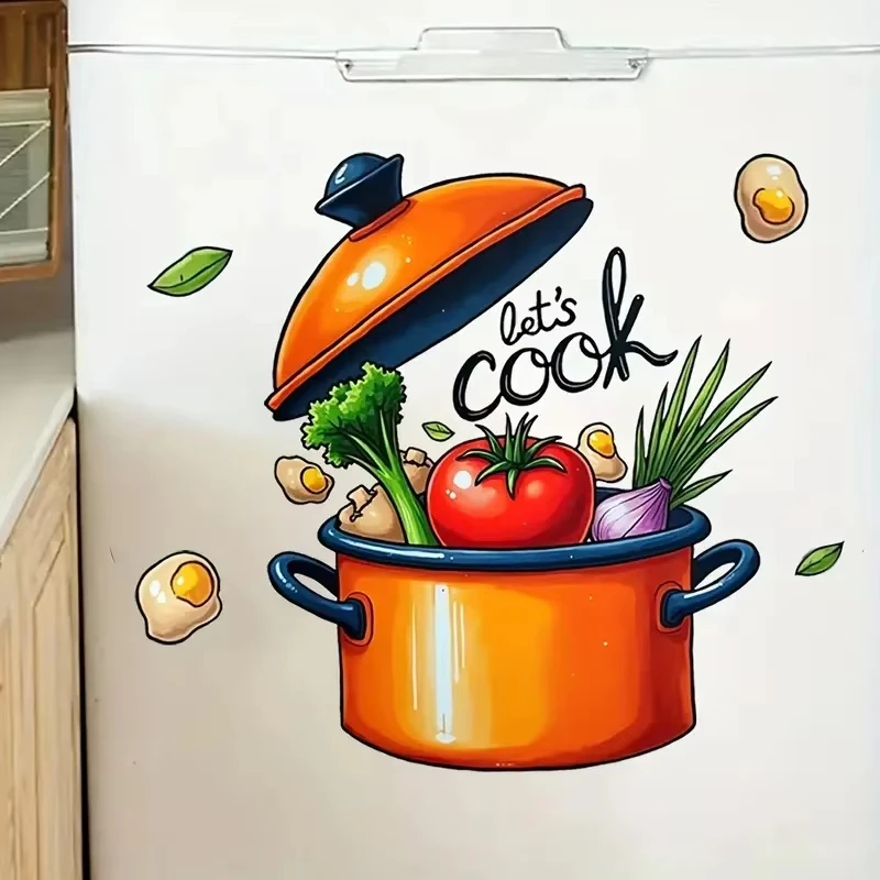 Let's Cook Wall Decals Kitchen Living Room Decor Easy Home Beautification Stickers AA574