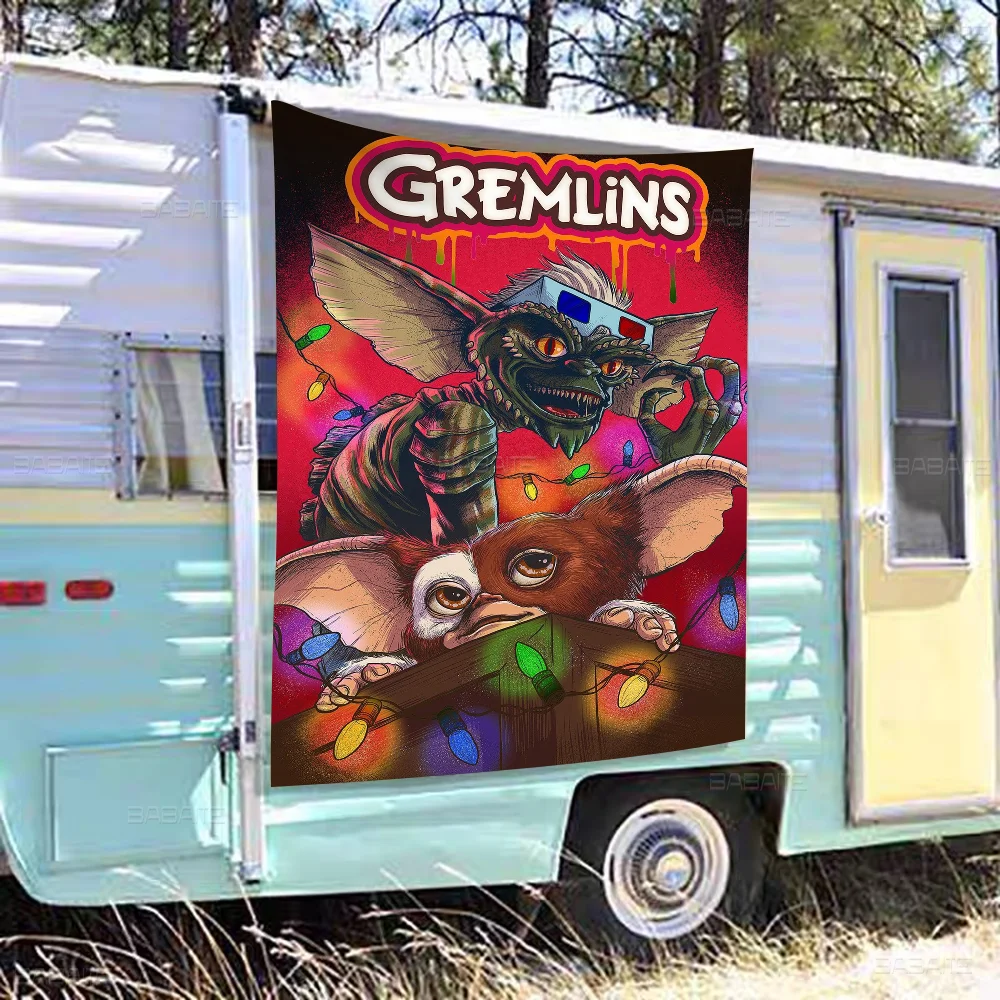 G-Gremlins Movie Large Size Flags Printing Patterns Interesting Birthday Party Decorations Banner