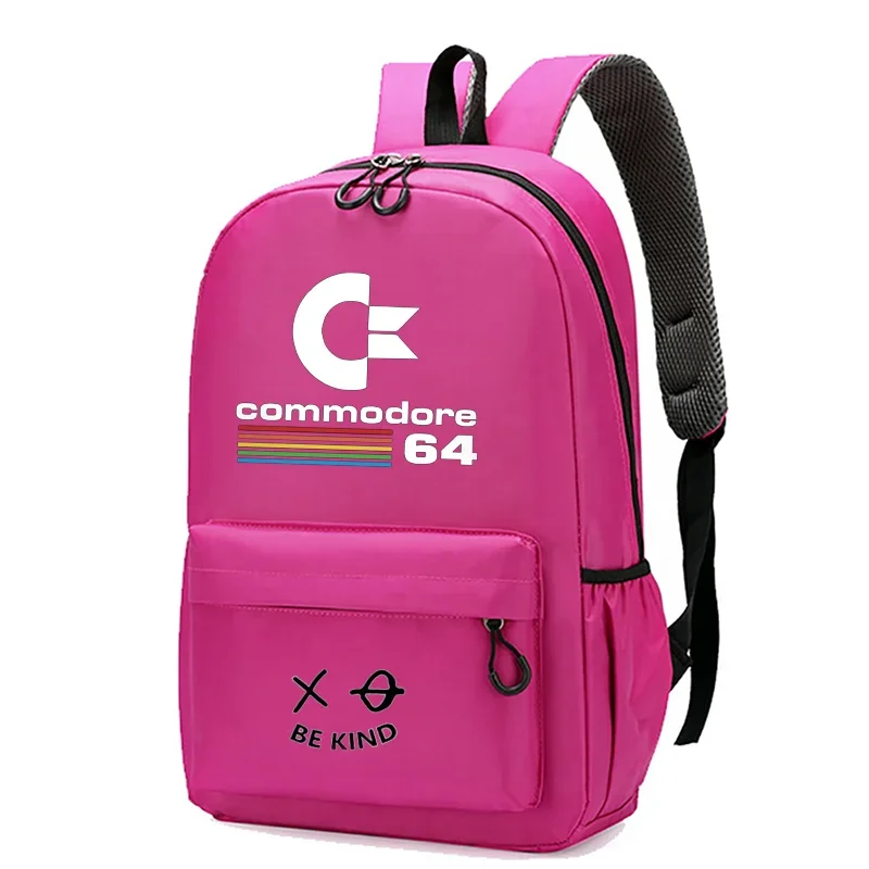 Commodore 64 프린트 배낭 여아 및 남아 학교 가방, 대용량 방수 노트북 학교 가방, 여행 가방