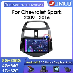 JMCQ 2din Radio samochodowe z systemem Android 12.0 multimedialny odtwarzacz wideo Chevrolet Spark Beat matez Creative 2009-2016 4G Carplay RDS Stereo