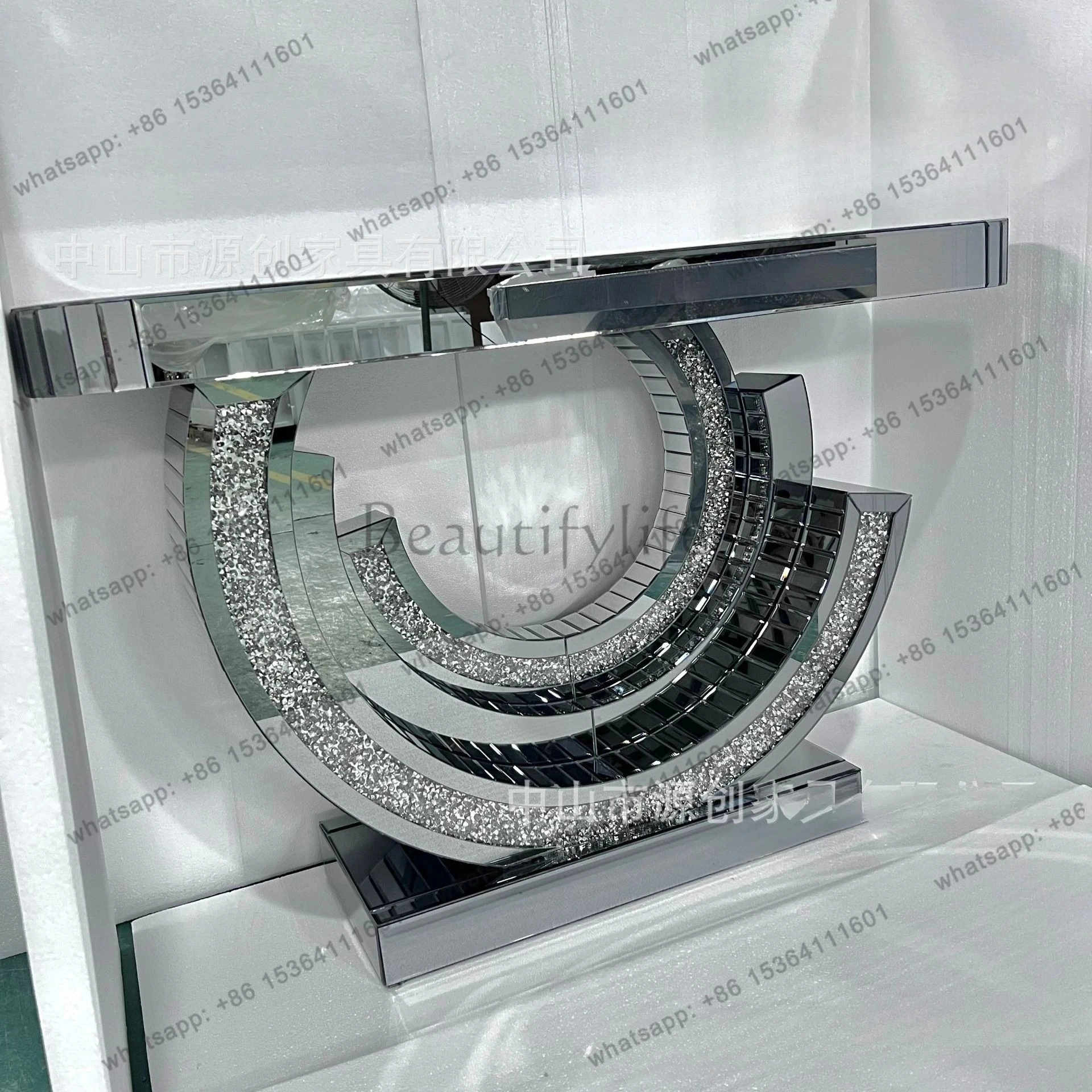Mirror entrance table, gray mirror entrance table, new entrance cabinet, living room corridor storage modern